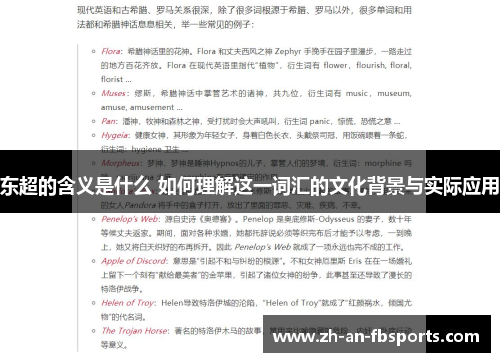 东超的含义是什么 如何理解这一词汇的文化背景与实际应用